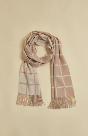 Beige Plaid Scarf