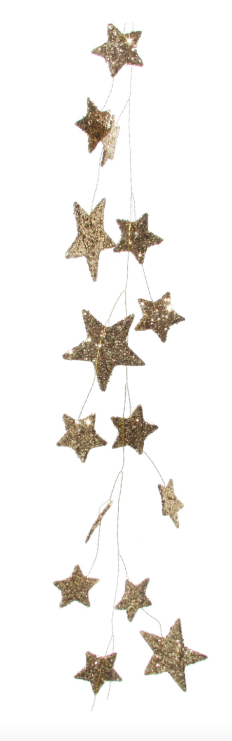 Glitter Big Star Wire Garland Gold