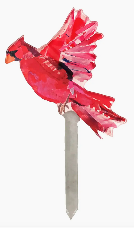 Cardinal in flight plant stick