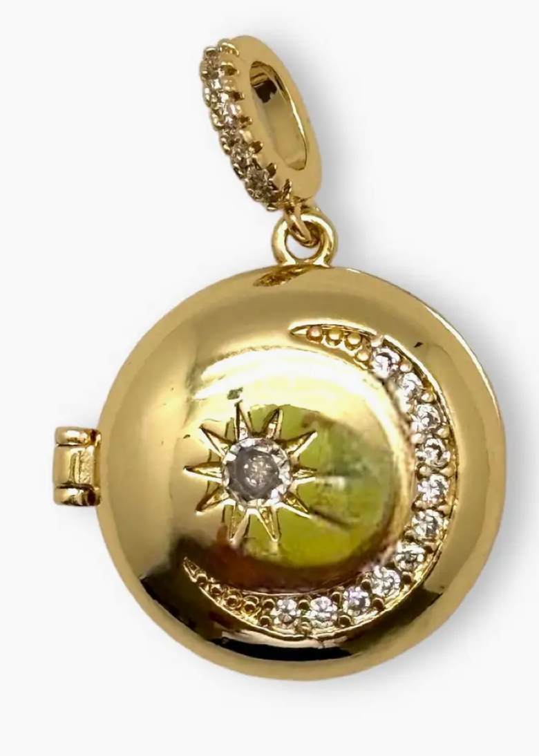 Crescent and star locket