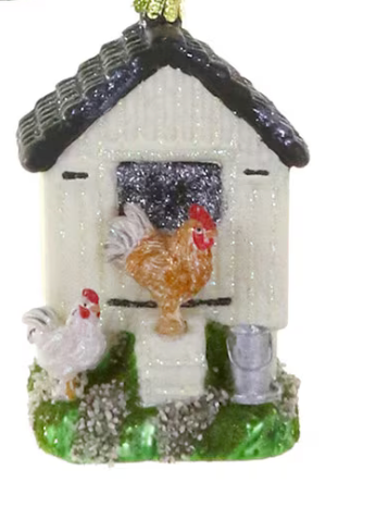 Chicken Coop Ornament - White