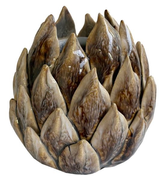 Ceramic Artichoke Vase Brown