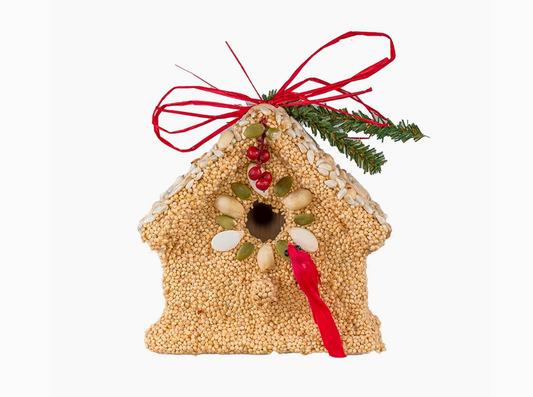 Poinsettia Birdie Cottage with bird