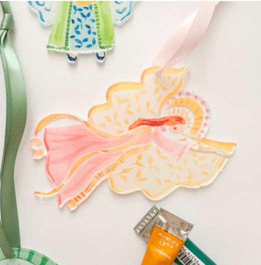 Pink Angel Acrylic Ornament