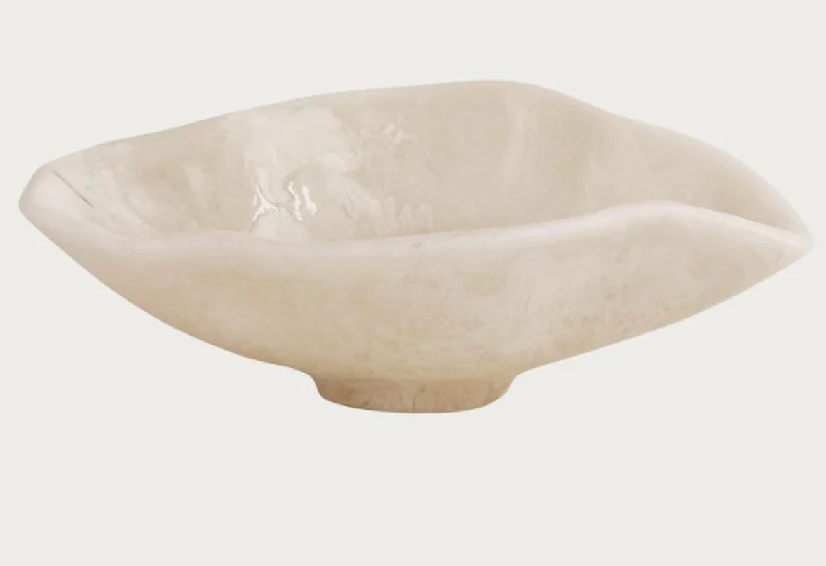 RESIN Alabaster Small Oval Bowl