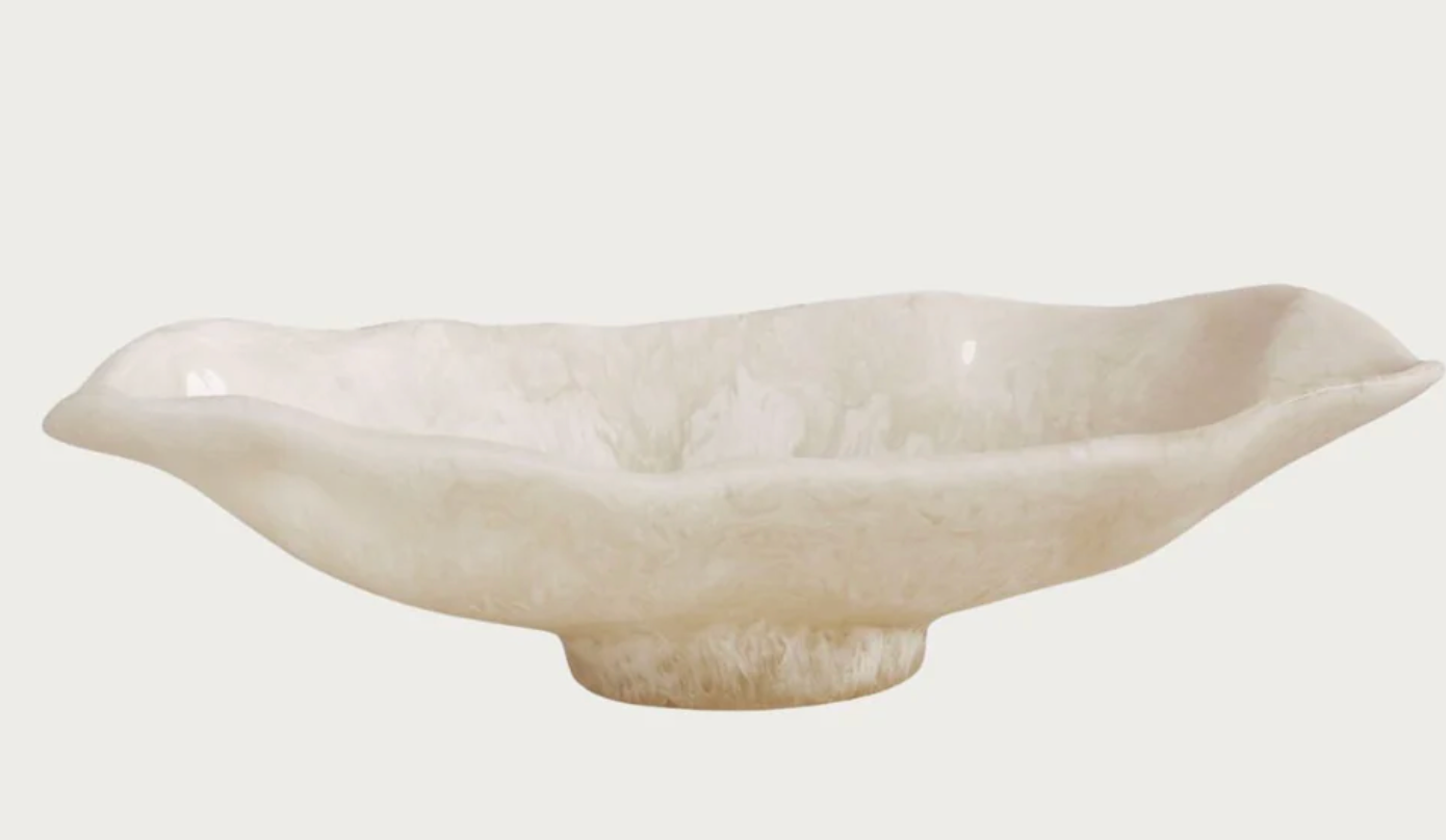 RESIN Alabaster Medium Oval Bowl