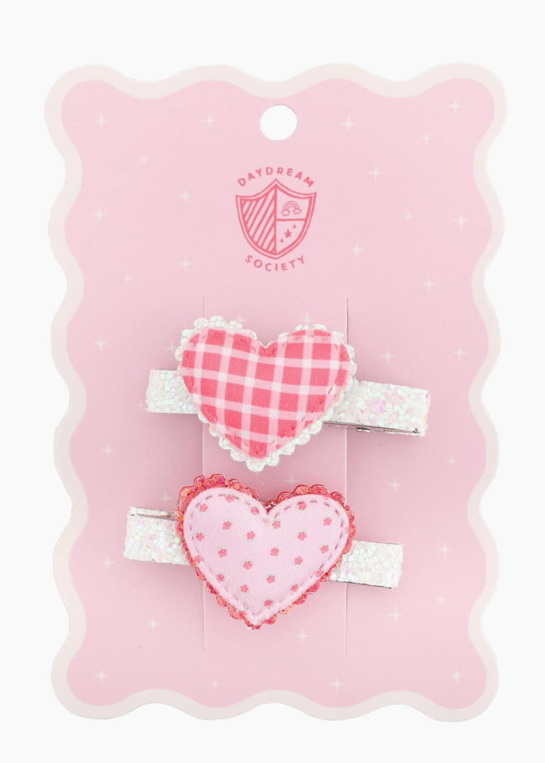 Love Birds Heart Hair Clip Set