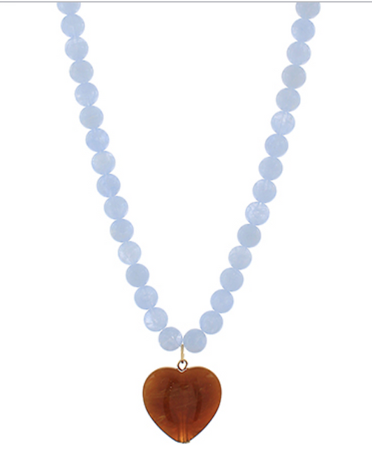 Marble Puffy Heart Necklace