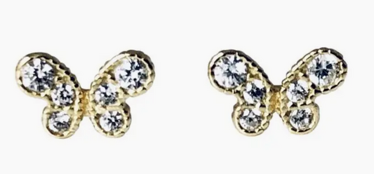 Butterfly Gold Stud Earrings