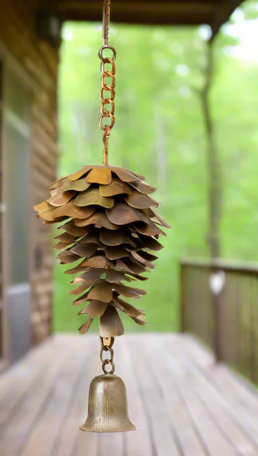 Hanging Pine Cone with bell