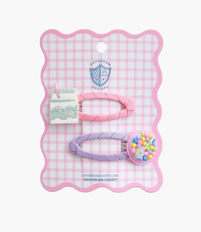 Milk & Cereal Hair Clip Set