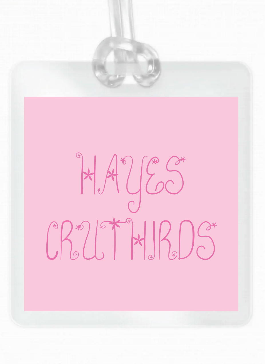 Hayes Pink Laminated Bag Tag
