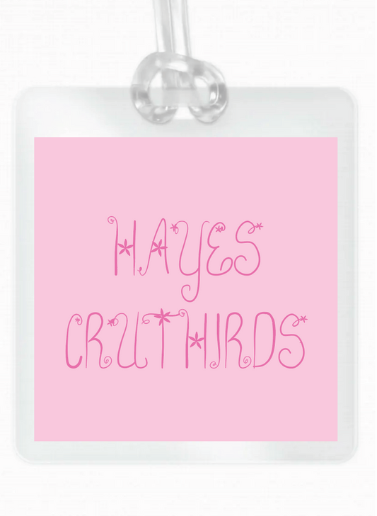 Hayes Pink Laminated Bag Tag