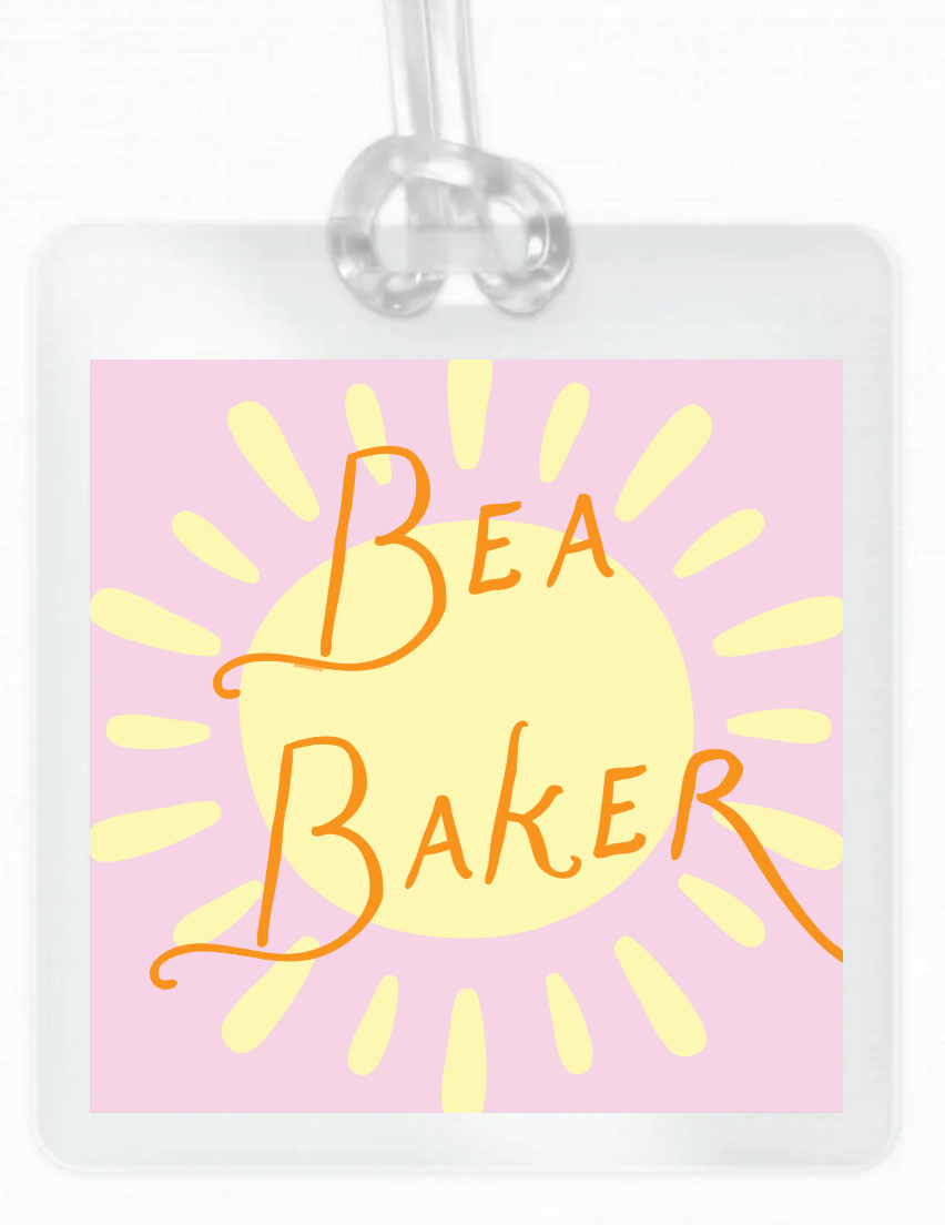 Camp Pink Laminated Bag Tag