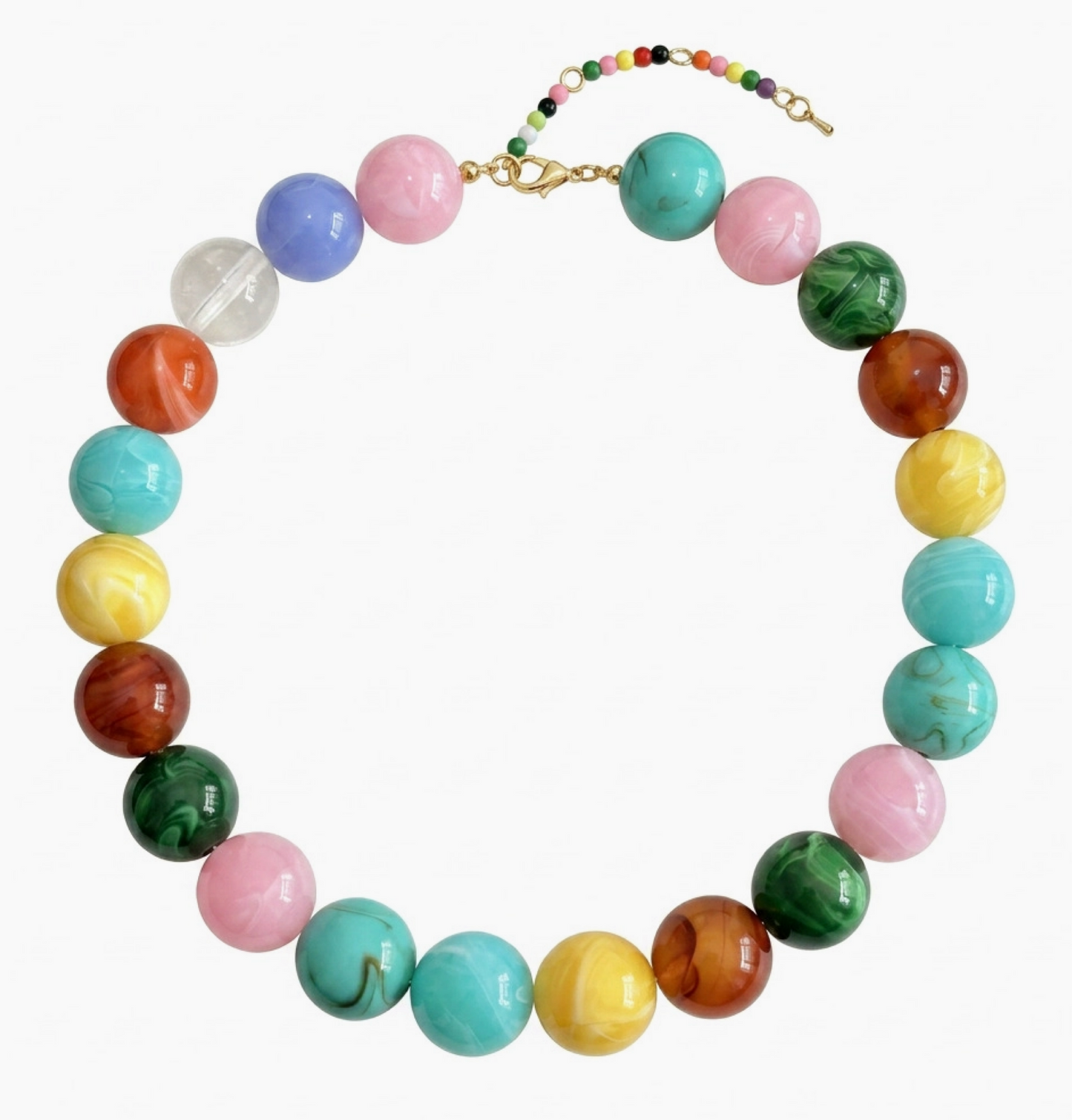 Multicolor Oversized Beaded Statement Necklace