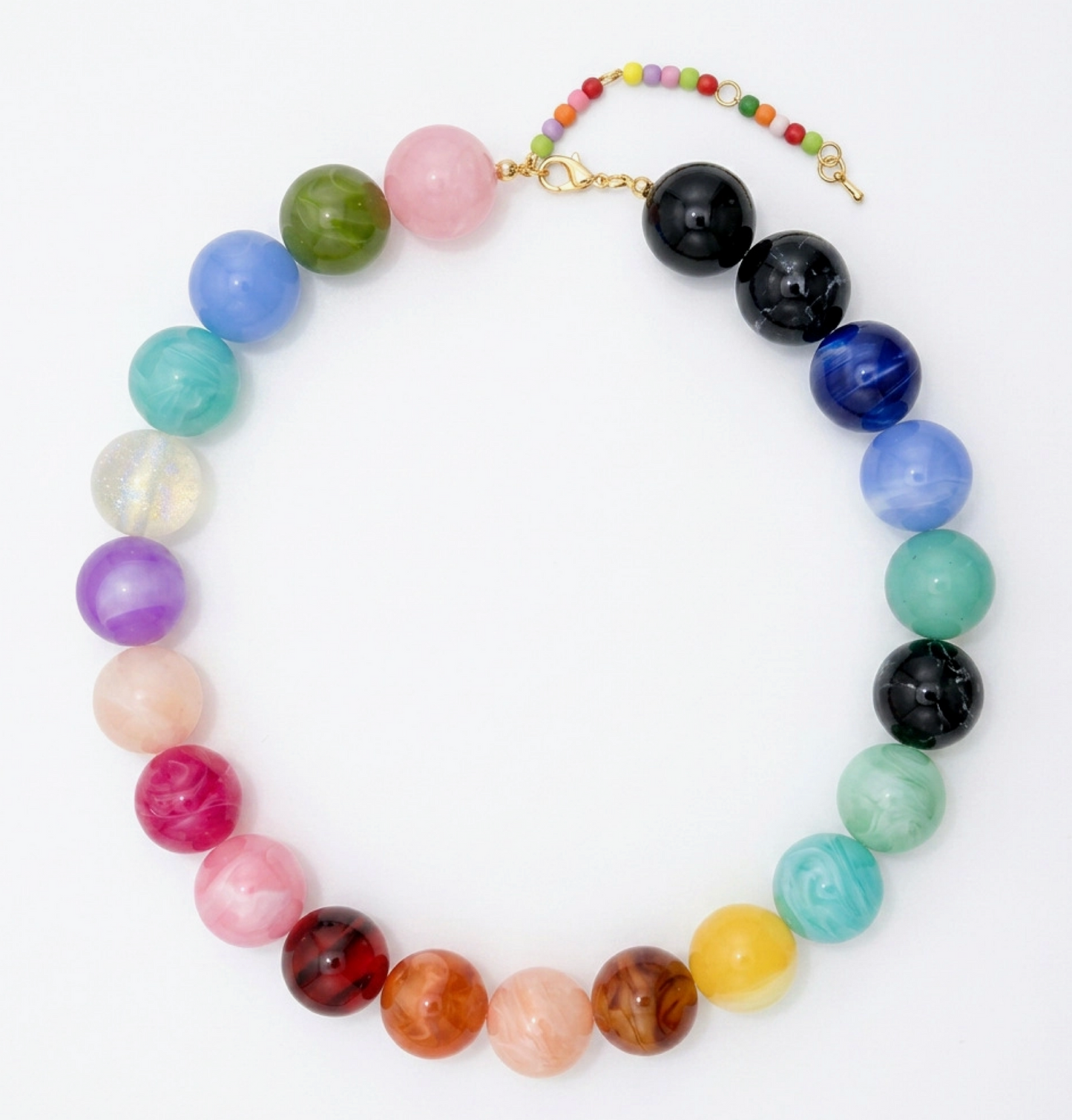 Multicolor Oversized Beaded Statement Necklace