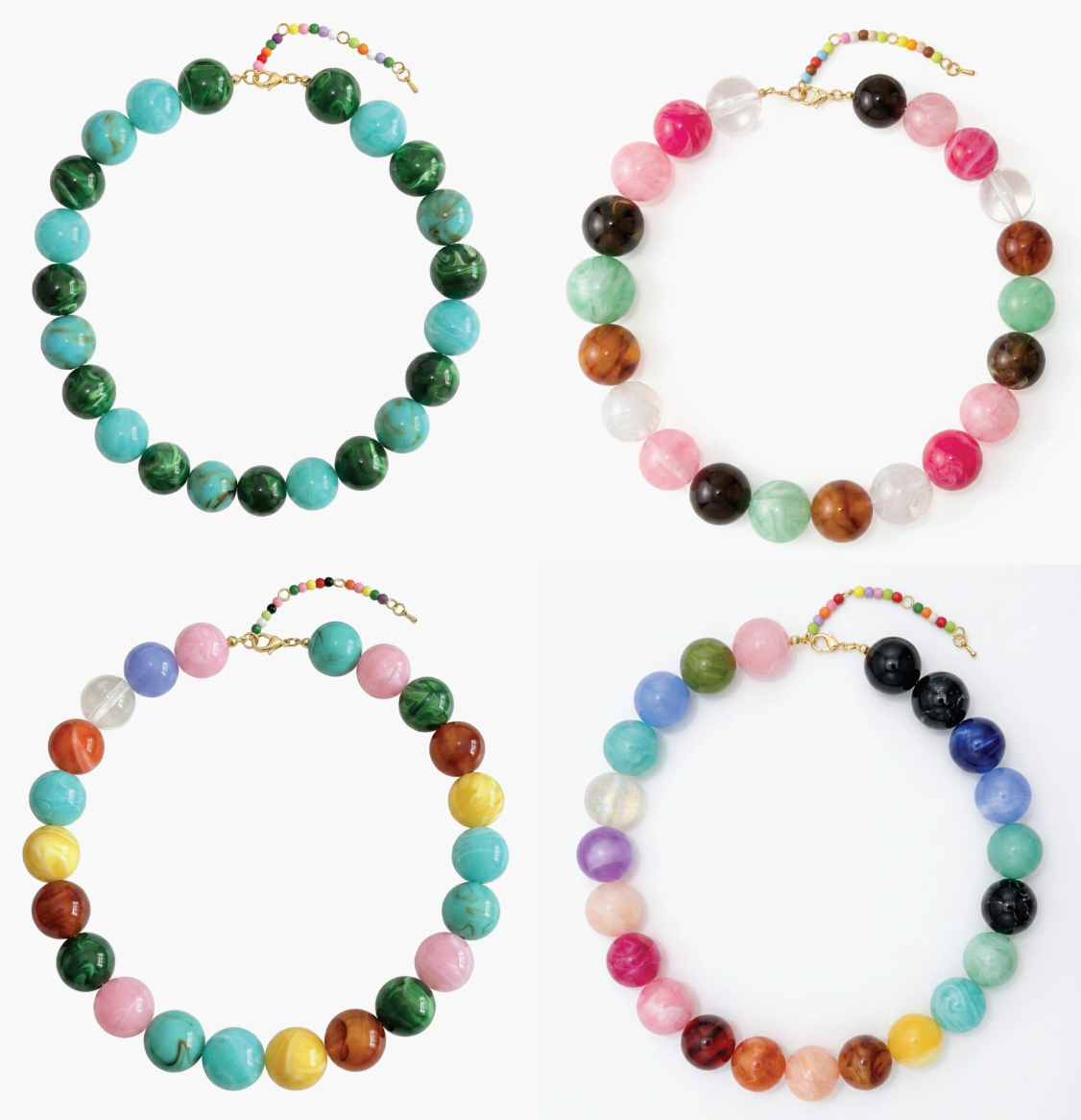 Multicolor Oversized Beaded Statement Necklace