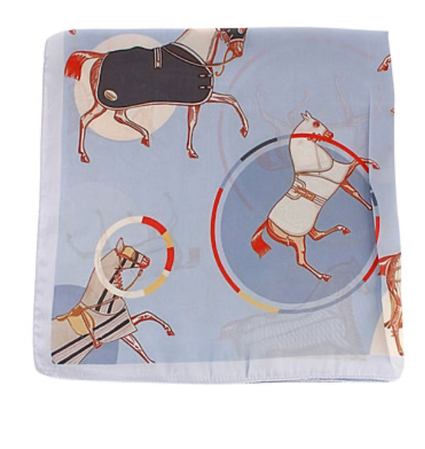 Light Blue Horse Scarf