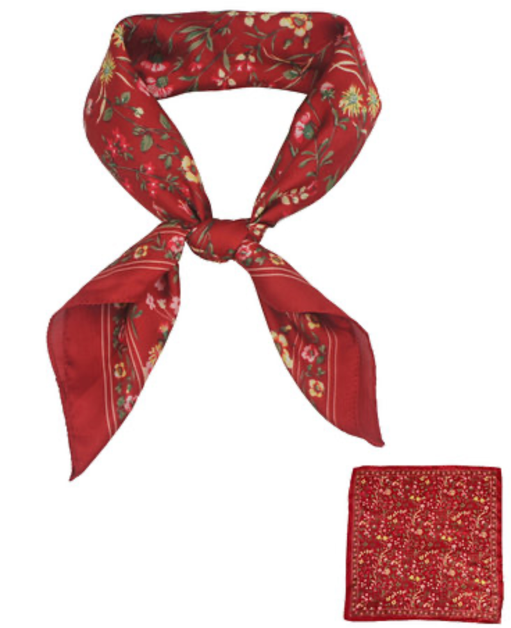 Red Floral Scarf