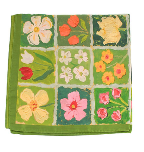 Green Floral Scarf