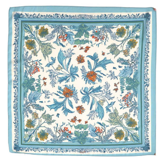 Blue Floral Scarf