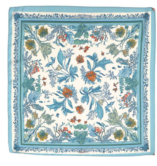 Blue Floral Scarf