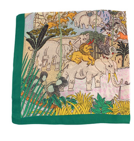 Dark Green Elephant Scarf
