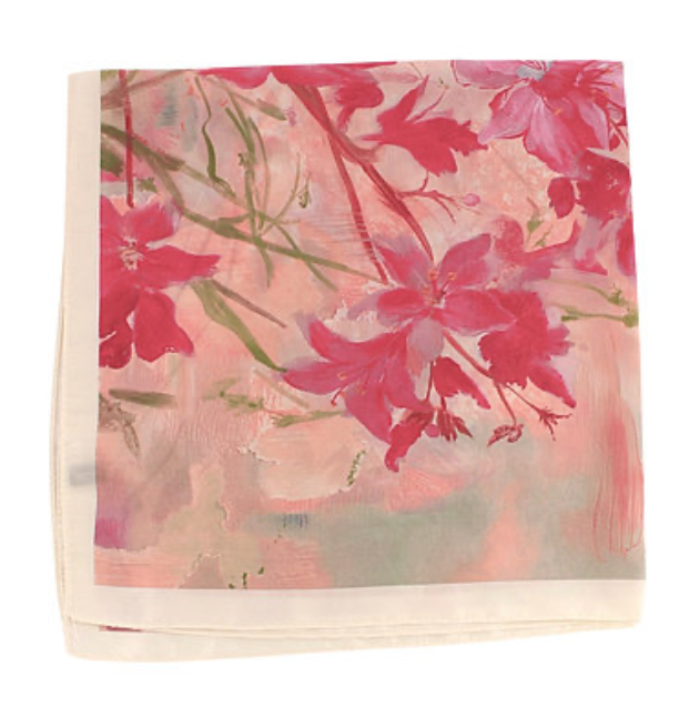 Pink Floral Scarf