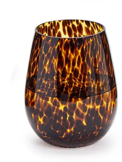 Tortoise Stemless Wine Glass