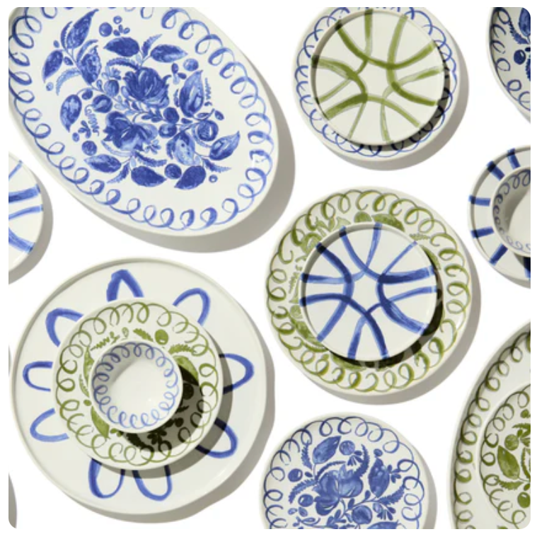 Amalfi Dinner Plate- White/Blue