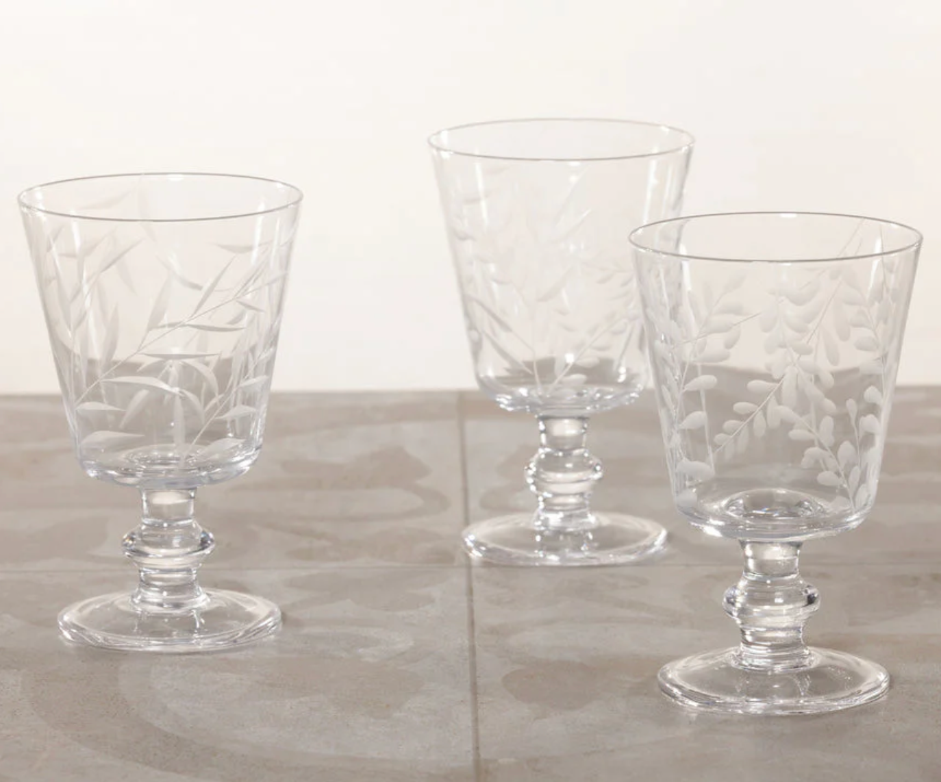 Etched All Purpose Goblet- Set of 3