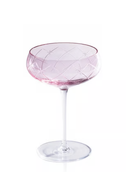 Audrey Hand Etched Glass Coupe