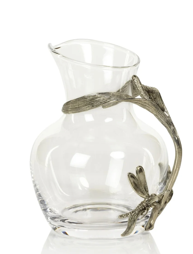 Dragonfly Pewter & Glass Carafe