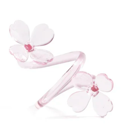 Botanica Set/4 Glass Flower Napkin Rings-Pink