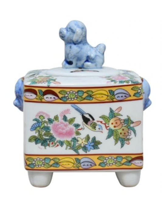 Rose Canton Dog Jar