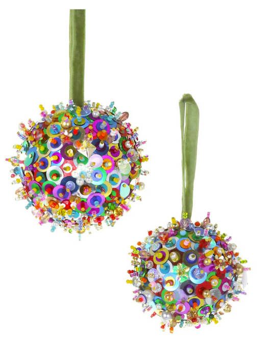 Embroidered Trim Bauble Ornament