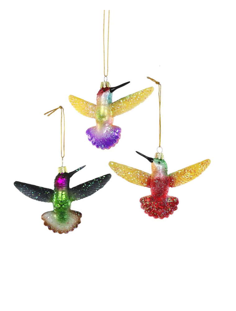 Ruby Throated Hummingbird Ornament