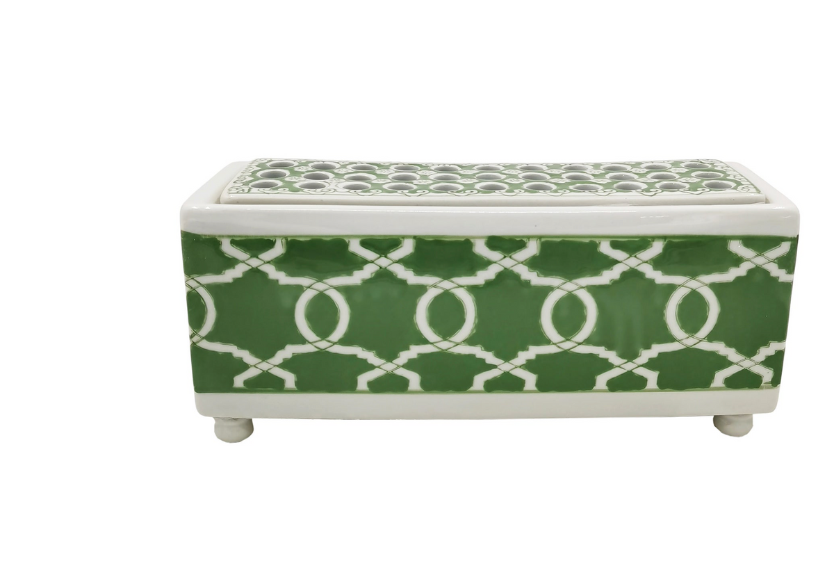 Green Geometric Flower Arranger