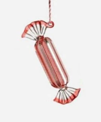Glass Candy Twist Ornament