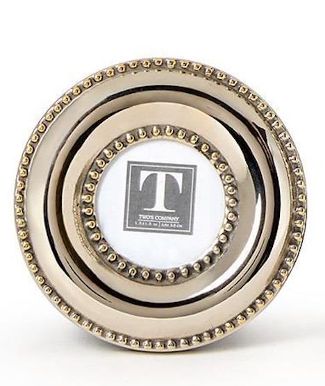 Round Silver beaded mini frame