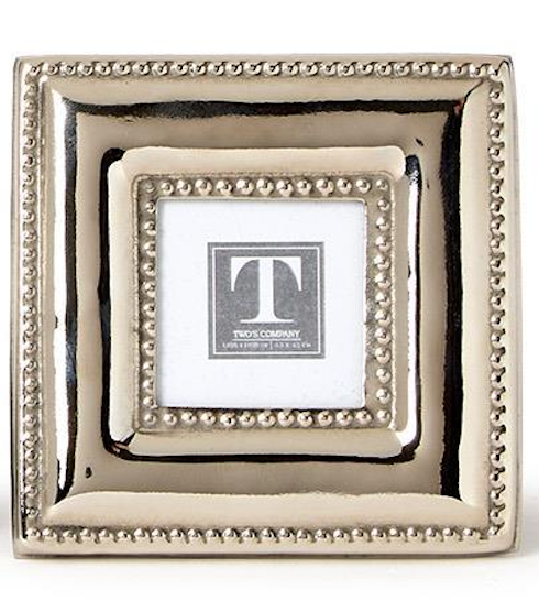 Square Silver beaded mini frame