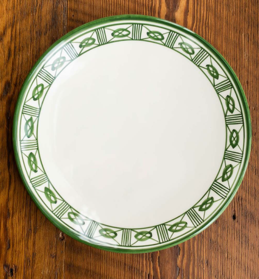 Lisbon Dinner Plate with Filigree Rim- Verde Green