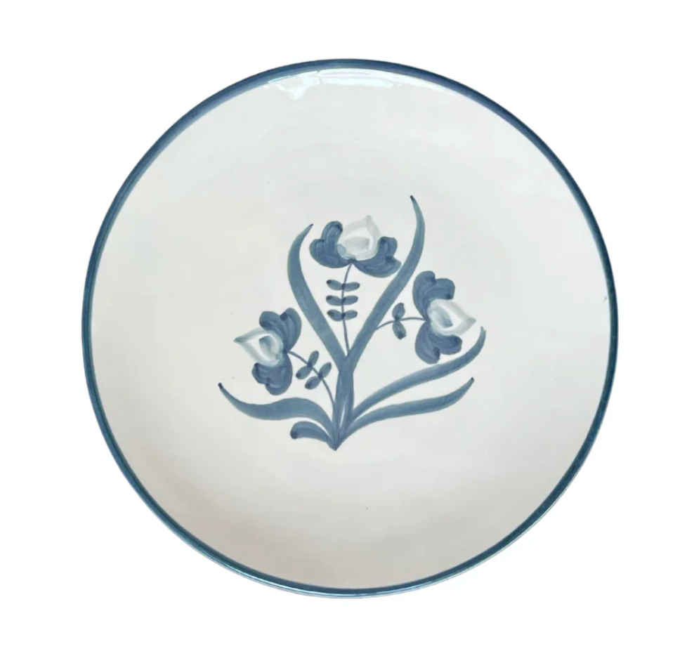 Lisbon Floral Salad Plate - Peacock Blue
