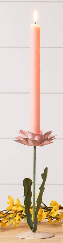 Pink Floral Candle Holder
