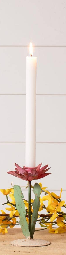 Pink Floral Candle Holder