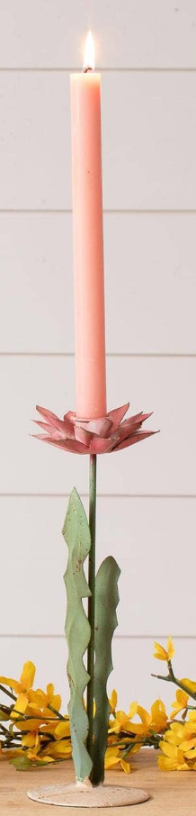 Pink Floral Candle Holder