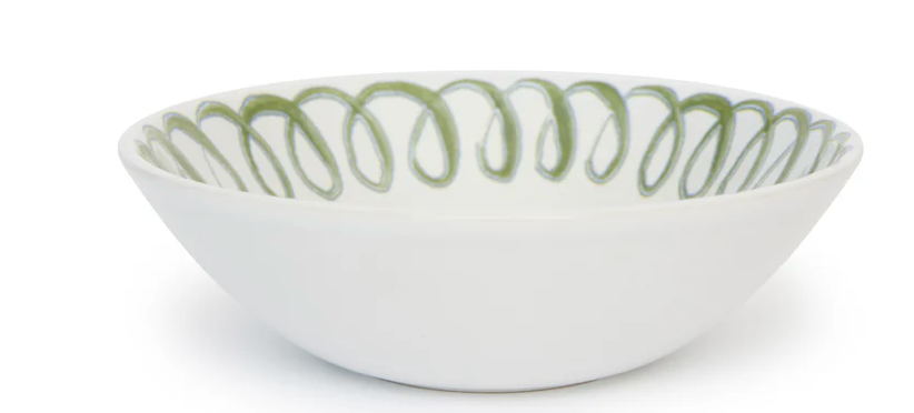 Amalfi Cereal Bowl- white/green