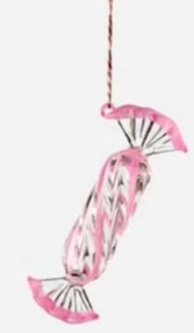 Glass Candy Twist Ornament