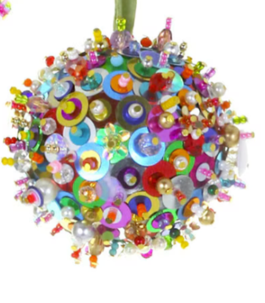 Embroidered Trim Bauble Ornament