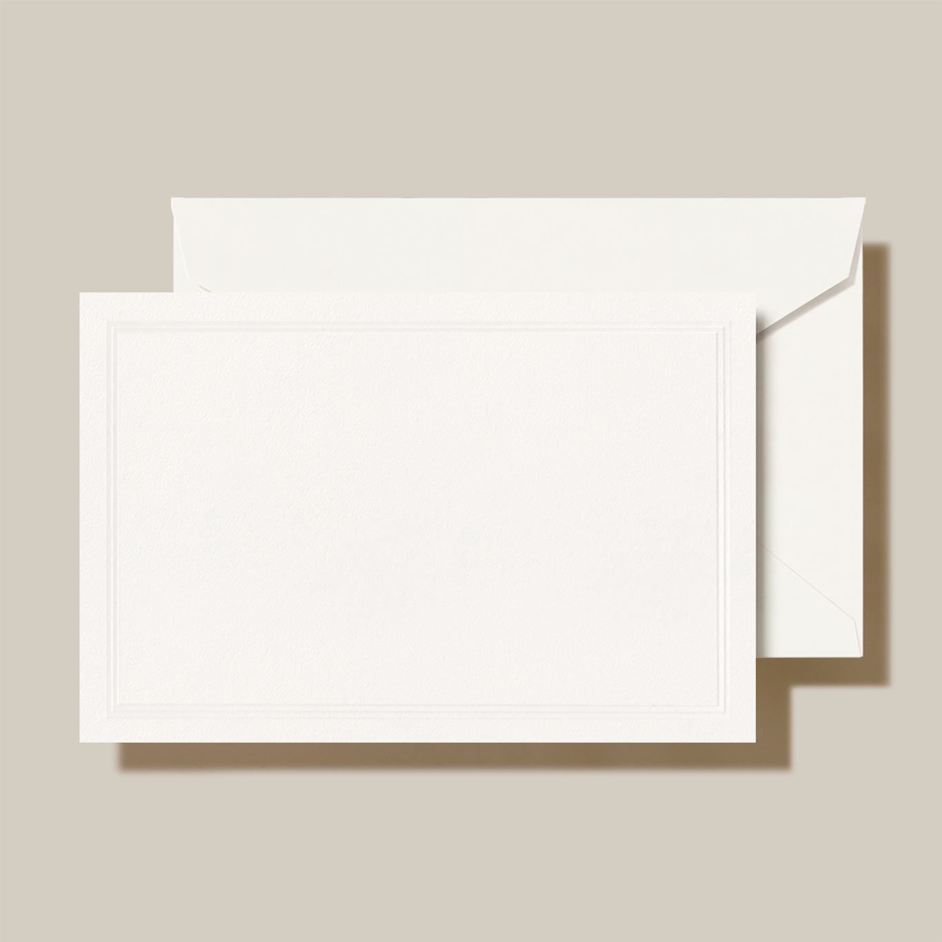 Crane Triple Debossed Correspondence Cards Pearl White